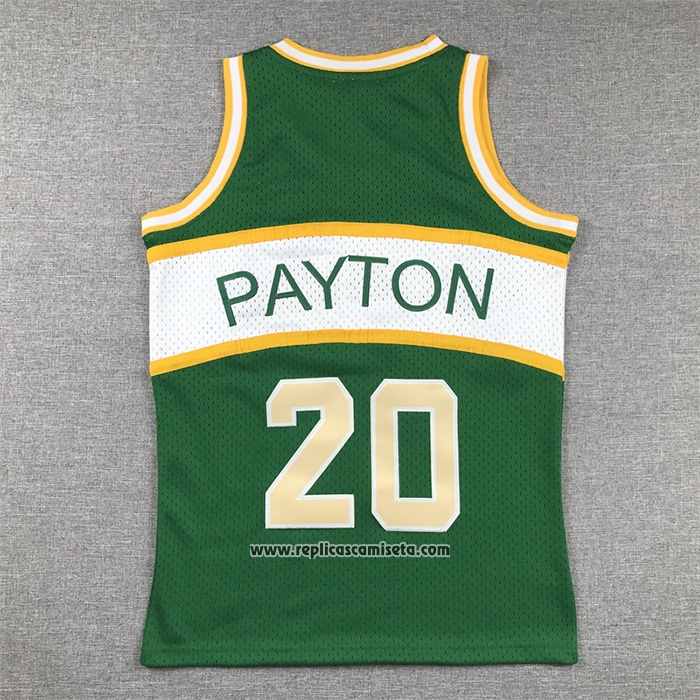 Camiseta Nino Seattle SuperSonics Gary Payton #20 Historic Retro Verde